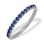 Ring Featuring 14 Sapphires. Tested 585 (14K) White Gold