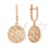 Diamond-cut Round Dangle Earrings. Certified 585 White Gold, Diamond Cuts