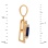 Pendant Featuring Sapphire and 22 Diamonds. Hypoallergenic 585 Rose Gold, Rhodium Detailing. View 3