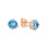 Blue Topaz Double Gallery Stud Earrings. 585 (14 K) Rose Gold, Friction Backs