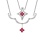 Ruby and Diamond Convertible Necklace. Certified 585 (14kt) White Gold, Rhodium Finish