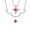 Ruby and Diamond Convertible Necklace. Certified 585 (14kt) White Gold, Rhodium Finish