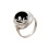 Black Onyx Lily Signet. 925 Hypoallergenic Silver