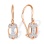 Colorless CZ Kids' Earrings. Certified 585 (14kt) Rose Gold, Rhodium Detailing