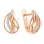 CZ Ribbon Leverback Earrings. Certified 585 (14kt) Rose Gold, Rhodium Detailing