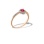 Ruby and Diamond Ring. 585 (14kt) Rose Gold, Rhodium Detailing