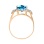 Blue Topaz and CZ Rose Gold Cocktail Ring. View 3