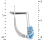 Cushion-cut blue topaz earrings in white gold. View 2
