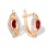 Ruby and Diamond Leaf Earrings. Certified 585 (14kt) Rose Gold, Rhodium Detailing