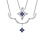 Sapphire and Diamond Convertible Necklace. Certified 585 (14kt) White Gold, Rhodium Finish