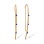 Threader Earrings with Hanging Sapphires. Hypoallergenic 585 Rose Gold, Rhodium Detailing