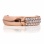 585 (14K) Rose Gold Huggie Earrings with 60 Diamonds. View 2