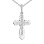 Diamond 14kt white gold passion cross pendant for her. View 4
