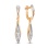 Convolute Design Earrings with Diamonds. Certified 585 (14kt) Rose Gold, Rhodium Detailing