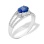 Sapphire Diamond Triple Shank Ring. 585 (14kt) White Gold