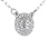 Illusion-set Diamond with Double Diamond Halo White Gold Necklace. View 3