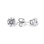 Round CZ Double Gallery Stud Earrings. Certified 585 (14kt) White Gold, Friction Backs
