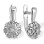 Illusion-set Diamond / Diamond-cut Earrings. Certified 585 (14kt) White Gold