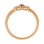 Three Stone Ring: Center Ruby, Side Diamonds. Hypoallergenic Cadmium-free 585 (14K) Rose Gold. View 4