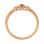 Three Stone Ring: Center Ruby, Side Diamonds. Hypoallergenic Cadmium-free 585 (14K) Rose Gold. View 4