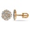 Tapered Baguette and Round Diamond Stud Earrings. Hypoallergenic Cadmium-free 585 (14K) Rose Gold