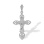 Silver Scroll-edged Cross for Him. Hypoallergenic 925 Silver with Rhodium Plating
