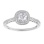 14kt White Gold Scrollwork Ring with Swarovski Topaz and Diamonds. View 2