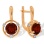 Earrings Featuring 2 Garnets and 6 Diamonds. Hypoallergenic 585 Rose Gold, Rhodium Detailing