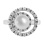 Pearl Diamond Double Circle 14kt White Gold Ring. View 2