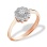 Raspberry Motif Diamond Engagement Ring. 585 (14kt) Rose and White Gold