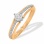 Ring Featuring 21 Diamonds. Tested 585 (14K) Rose and White Gold