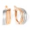 Polished Two-tone Gold Leverback Earrings. Certified 585 (14kt) Rose and White Gold