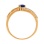 Ring Featuring Sapphire and 16 Diamonds. Hypoallergenic 585 Rose Gold, Rhodium Detailing. View 4
