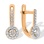 Diamond Halo Leverback Earrings. Hypoallergenic 585 Rose Gold, Rhodium Detailing