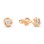 Diamond Solitaire Knot Stud Earrings. Certified Gold, 7mm Long Posts, Screw Backs