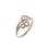 CZ Rose Gold Ring. Certified 585 (14kt) Rose Gold, Rhodium Detailing