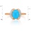 Turquoise and Diamond Ancient-inspired Ring. Hypoallergenic Cadmium-free 585 (14K) Rose Gold. View 2