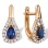Old World Style Sapphire and Diamond Earrings. Hypoallergenic Cadmium-free 585 (14K) Rose Gold