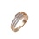 Three-row CZ Band. Certified 585 (14kt) Rose Gold, Rhodium Detailing