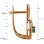 Circle Earrings with Diamond and Emerald Tendril. Hypoallergenic Cadmium-free 585 (14K) Rose Gold. View 2