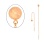 Faceted Gold Sphere Threader Earring. Tested 14kt (585) Rose Gold
