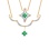 Emerald and Diamond Convertible Necklace. 585 (14kt) Rose Gold, Rhodium Detailing