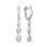 'Diamond Raindrops' Dangle Leverback Earrings. Certified 585 (14kt) White Gold, Rhodium Finish