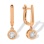 Earrings with Dangle Illusion-set Diamonds. Tested 585 (14K) Rose and White Gold