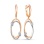 'Swoon-worthy' Diamond Elongated Earrings. Certified 585 (14kt) Rose Gold, Rhodium Detailing