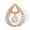 Swaying Diamond Teardrop-shaped Pendant. Certified 585 (14kt) Rose Gold, Rhodium Detailing