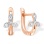 Clover-motif Kids' Earrings. Certified 585 (14kt) Rose Gold, Rhodium Detailing