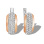 Pave CZ Segmented Bimetal Earrings. 925 Silver Sintered with 585 Rose Gold