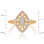 "Madame de Pompadour" Ring with Diamonds in Hypoallergenic 585 Rose Gold - Angle 2
