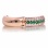 585 (14K) Rose Gold Huggie Earrings with 20 Emeralds and 40 Diamonds. View 2